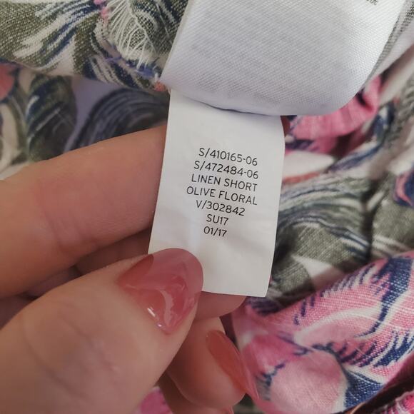 Gap | Linen Blend Tropical Flower Lightweight Shorts with Pockets - Picture 8 of 8